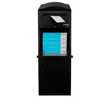 Robustes Postfach für Pakete mit halbrundem Dach, Frontbox-Uni, sorgt für einfache Bedienung und erstklassige Qualität.