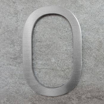 Selbstklebende Hausnummer 0 aus rostfreiem Stahl – wetterfest und ideal für Türen, Zäune und Briefkästen