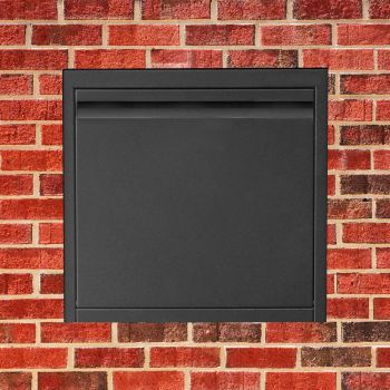 Flexybox Einbau-Paketbox mit klappbarer Einwurftür, hochwertig verarbeitet und besonders sicher, sorgt für komfortablen Paketempfang – der ideale Paketsafe für eine einfache und sichere Lösung.