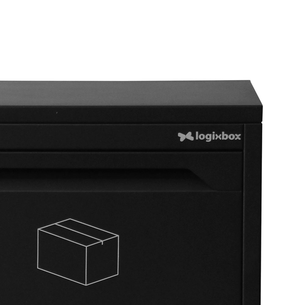 Pakketbrievenbus met duurzame poedercoating in Stardust Black